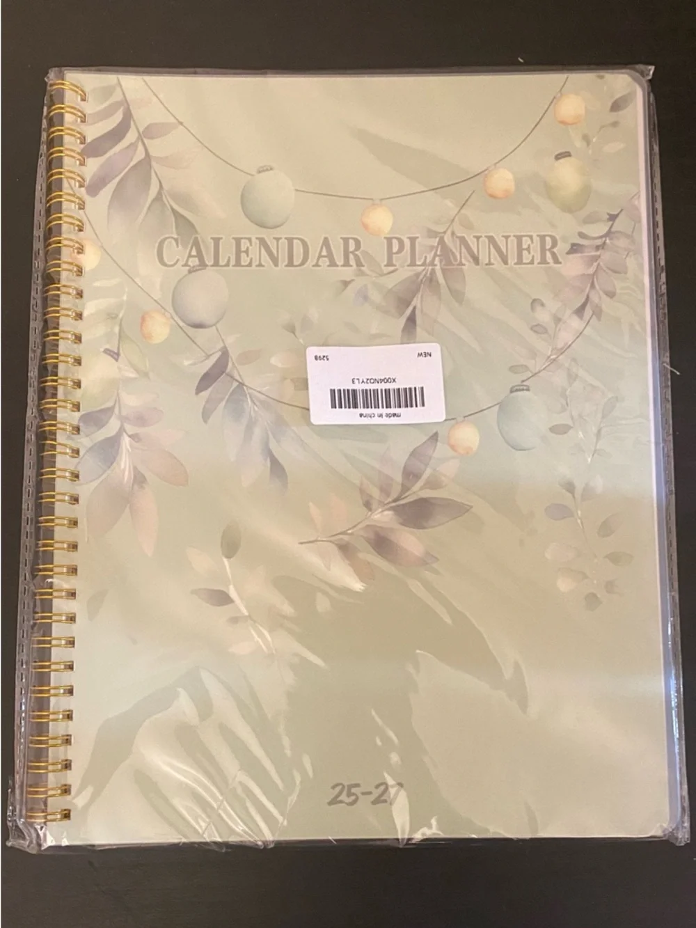 Green Floral Spiral Calendar Planner